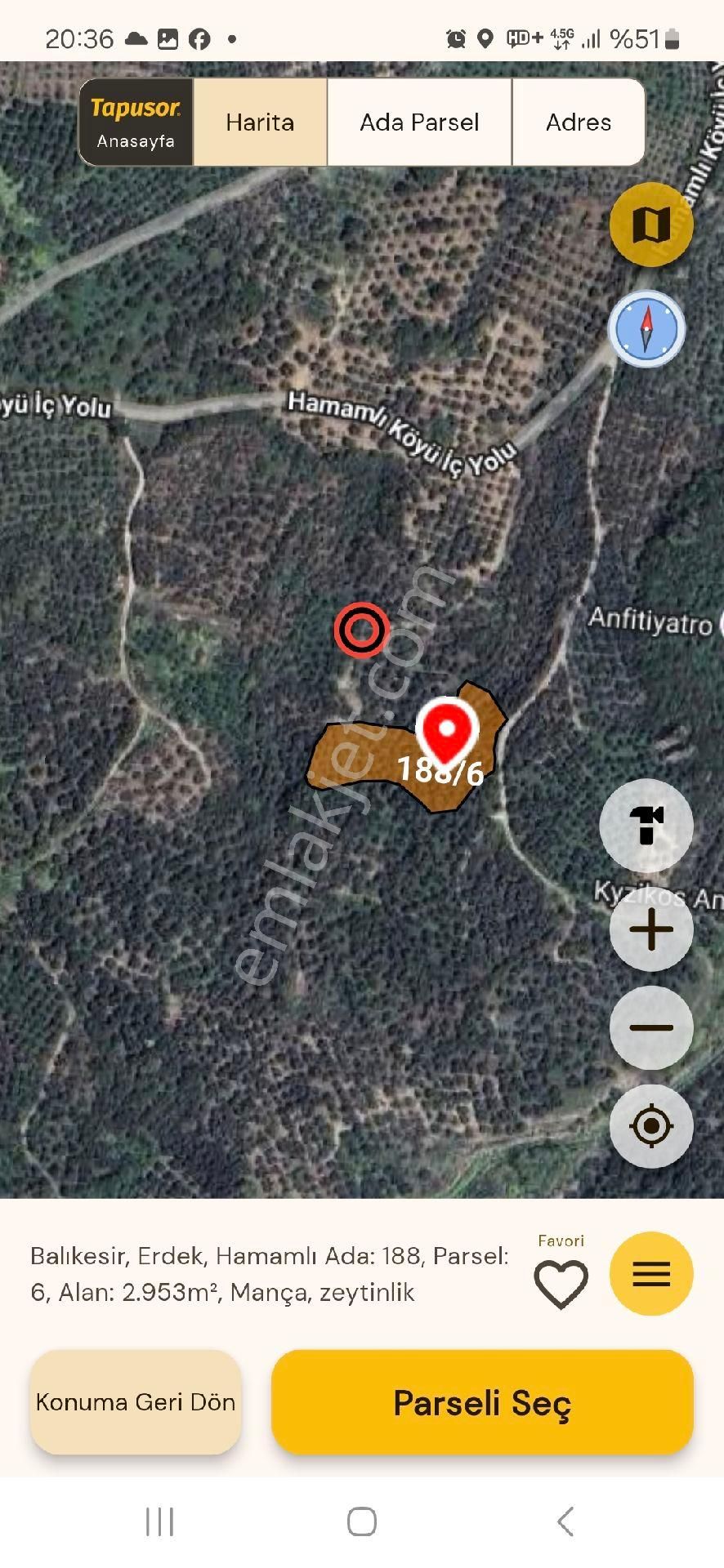 Erdek Hamamlıda Satılık 1500m2 Arazi - Görsel 4