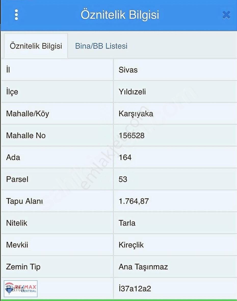 Remax Centralden Satılık Tarla
