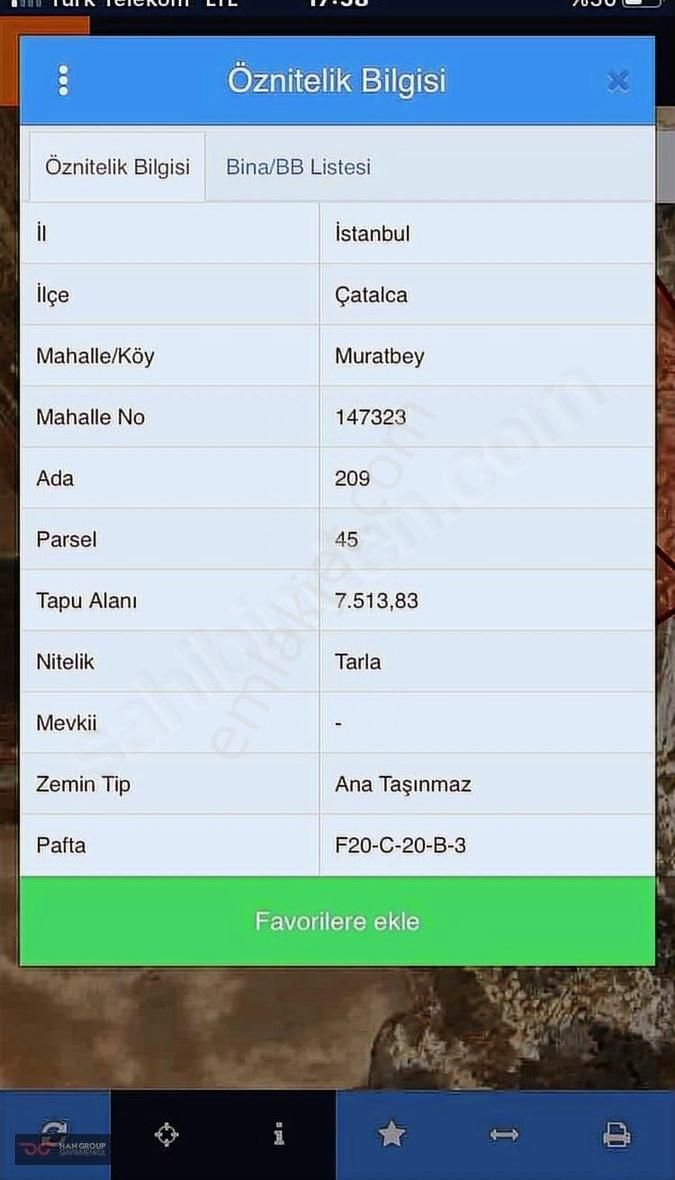 Çatalca Murat Beyle 460 Metre Hissemiz Satılık