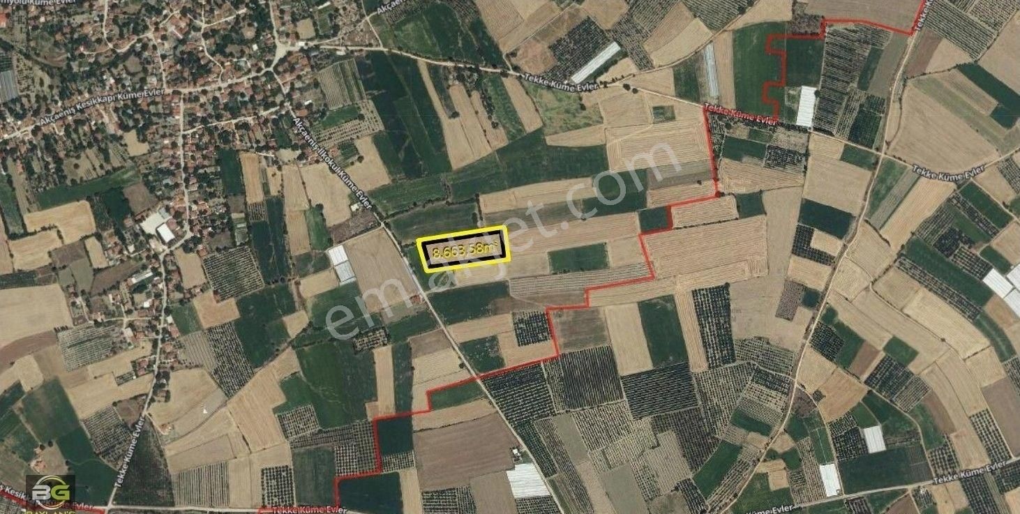 Baylan's Gayrimenkul Den Akçaeniş Mahallesinde Satılık 8.663,58 M² Fırsat Bahçe