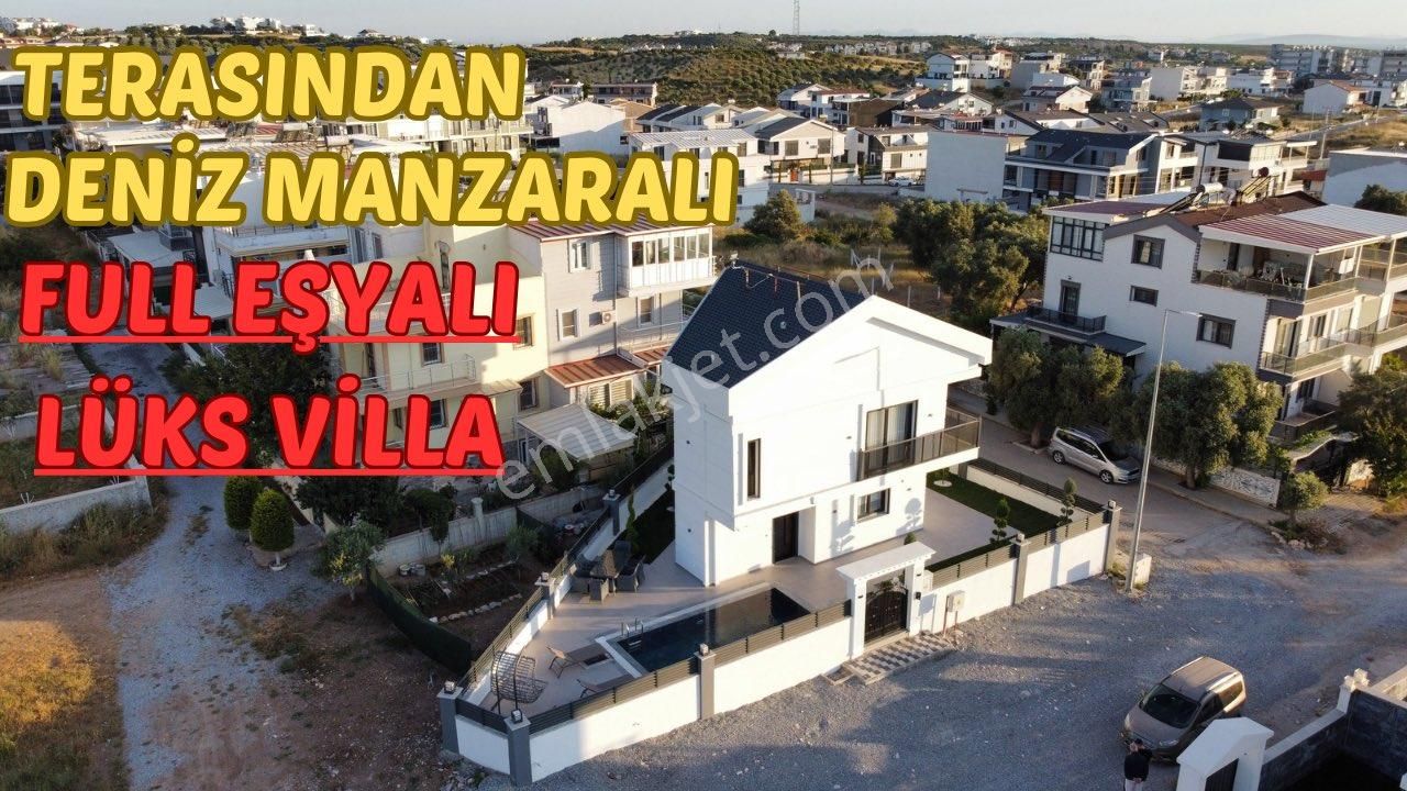 Didim'de 280 M2 Arsa İçinde Deniz Manzaralı Eşyalı 4+1 Tripleks Villa ( Videolu İlan)