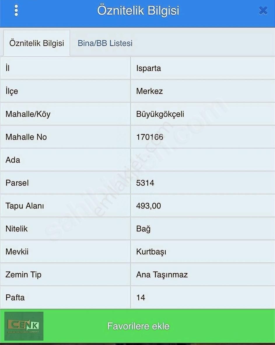Isparta Merkez Büyükgökçeli Satılık Bahçe