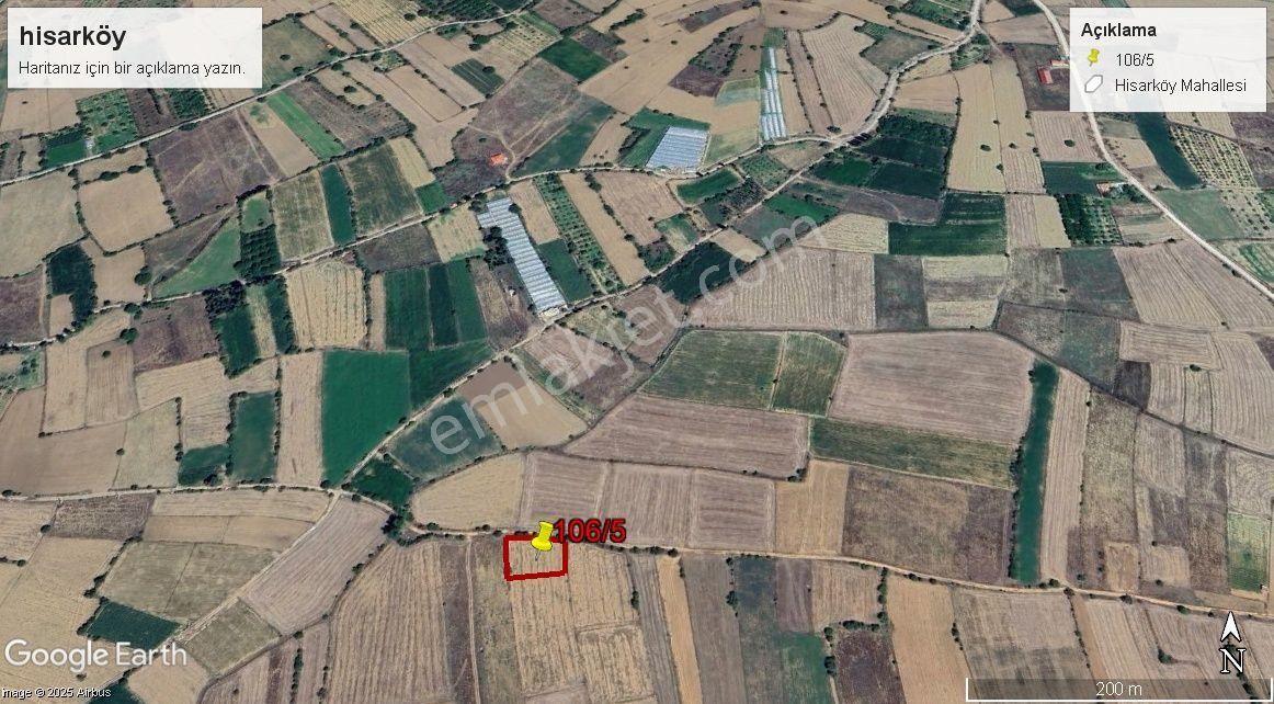 Burdur Ağlasun Hisarköy' De Kadastro Yolu Sulama Suyu Olan Satılık Hobi Bahçe