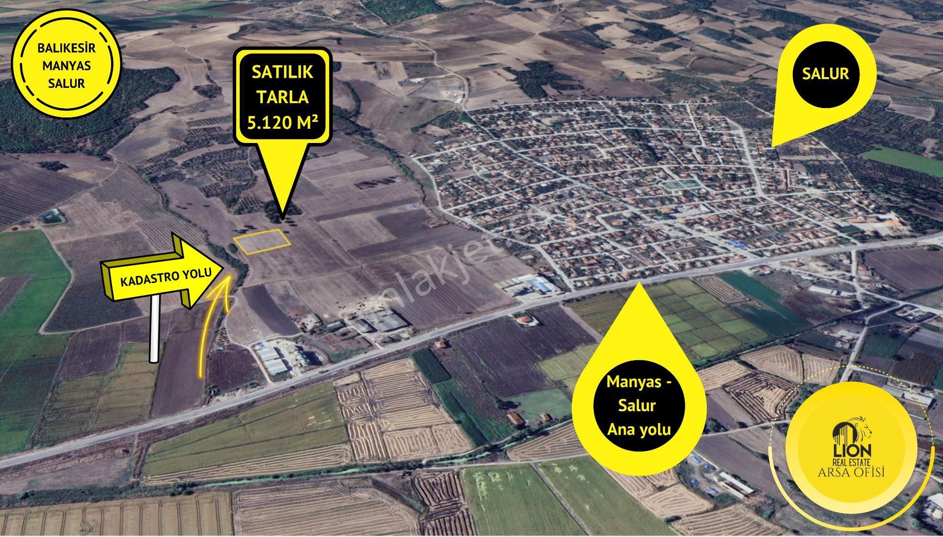 Balıkesir Manyas Salur'da Kadastro Yoluna Cephe,ana Yol Yakını Satılık 5.120 M² Tarla