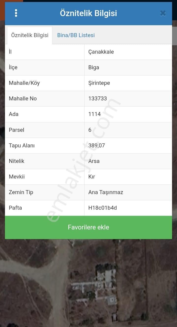 Çanakkale Biga Kalafatta Villa İmarlı Arsa