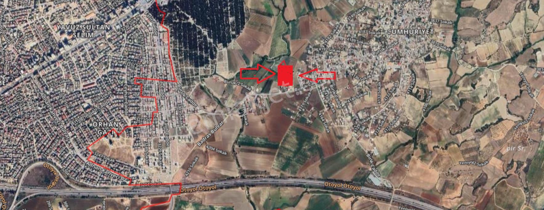 Burukta İmara 50 Mt Mesafede 350 Mt Satılık Hisseli Tarla