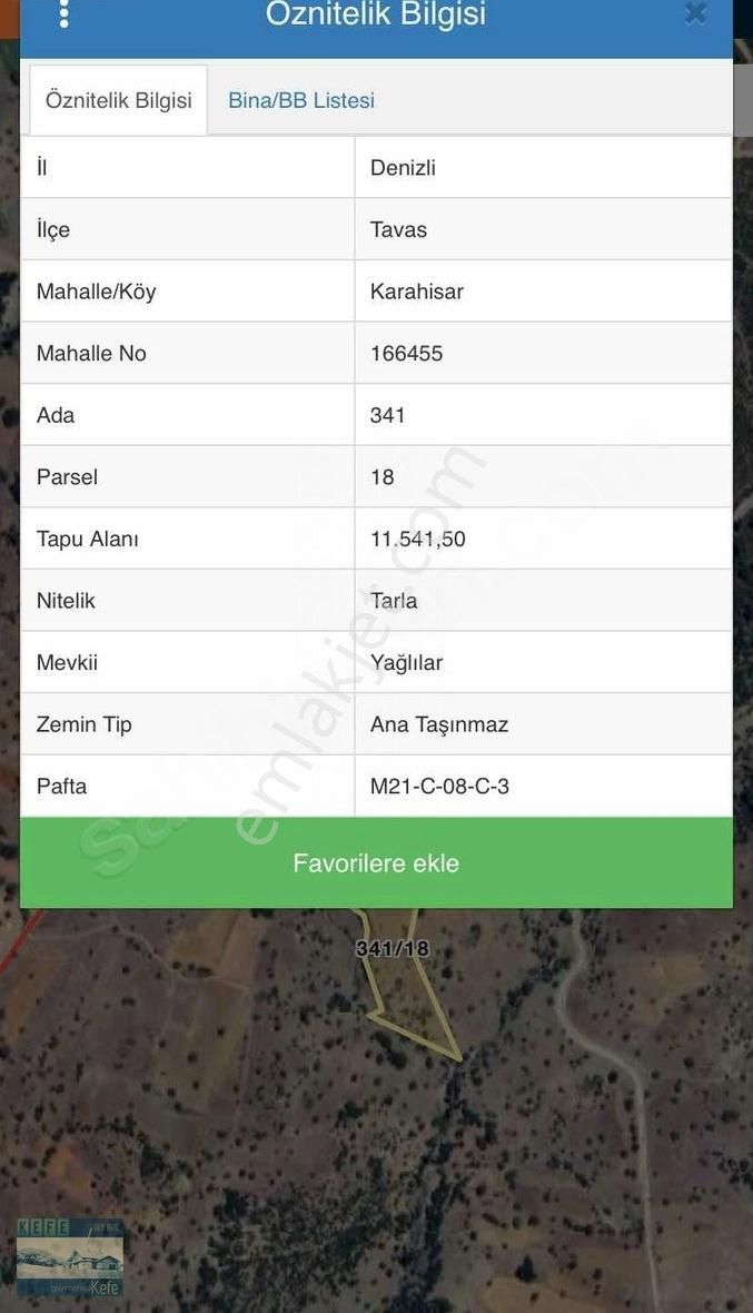Tavas Karahisar'da Kadastro Yol Cepheli 11.541 M2 Tarla