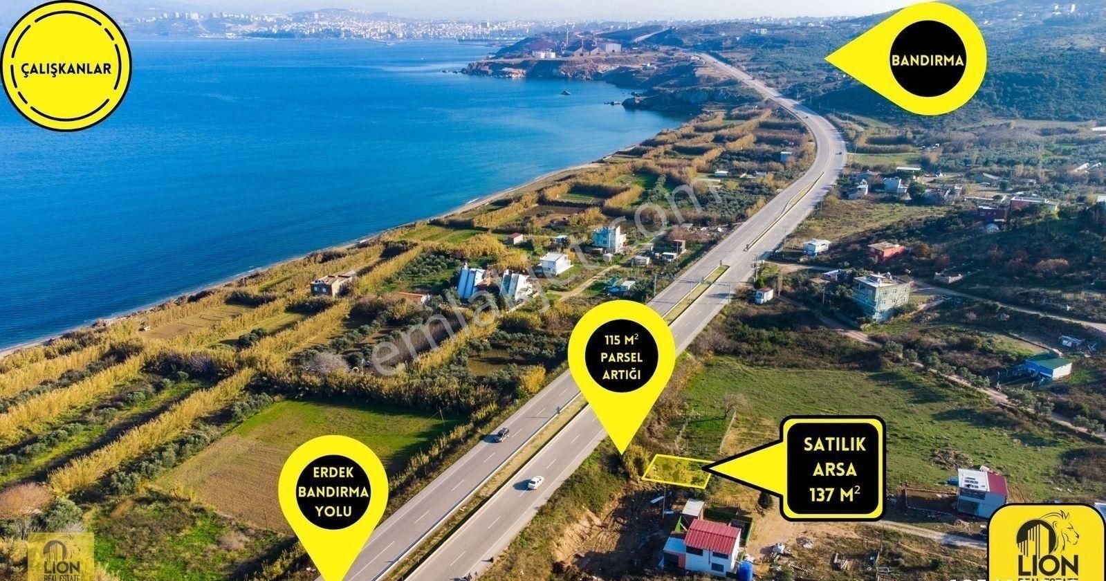 🟡⚫bandırma Çalışkanlar'da Erdek Yoluna Cephe 137 M² + 115 M² Satılık Arsa⚫🟡