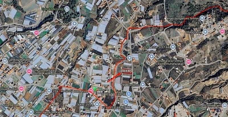 Fethiye Karaçulha'da Villalar İçerisinde 1,297 M2 Arsa