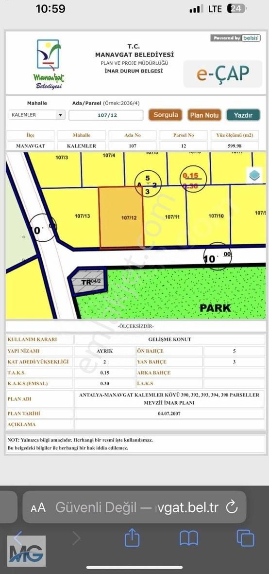 Kalemler De Satılık Ful Deniz Manzaralı 600 M2 Arsa