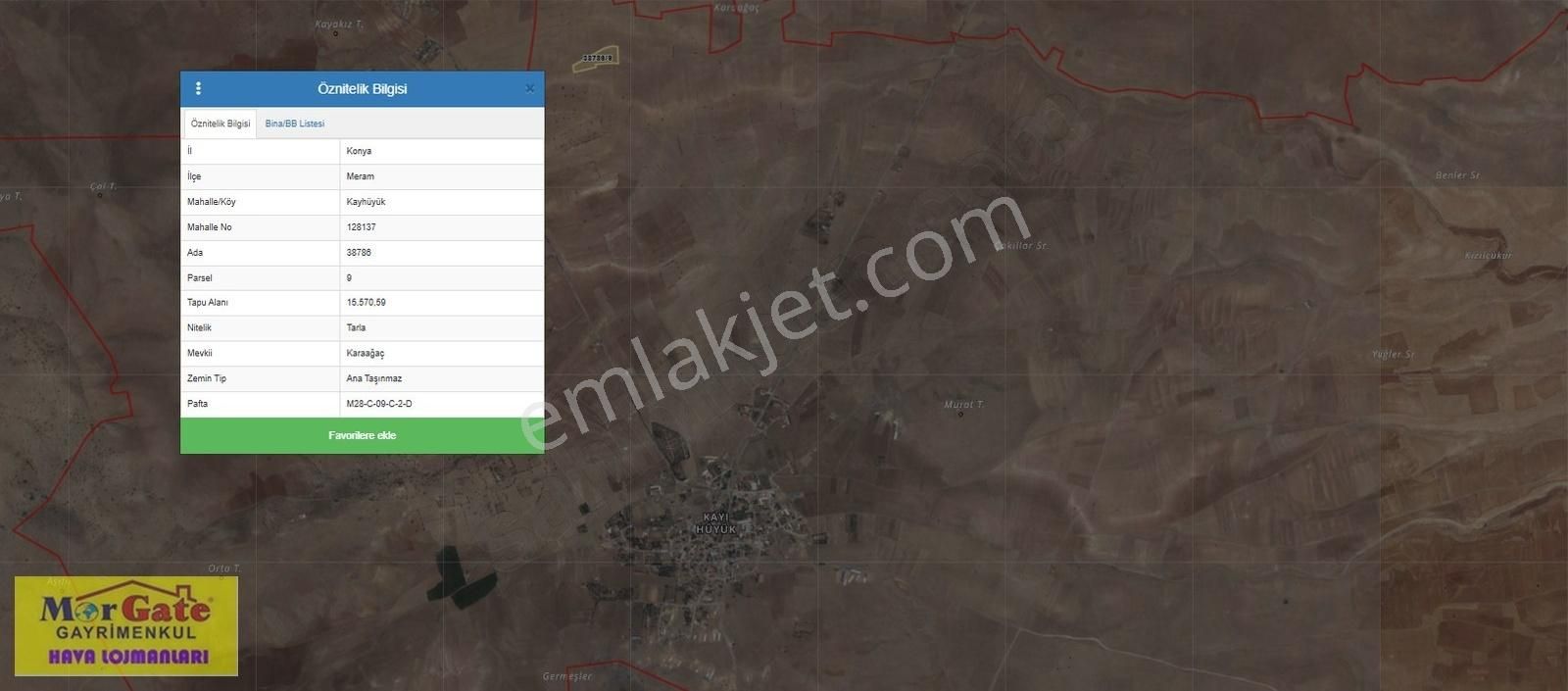 Morgate Gayrimenkul'den Meram Kayhüyük 1.654m2 Hisseli Tarla