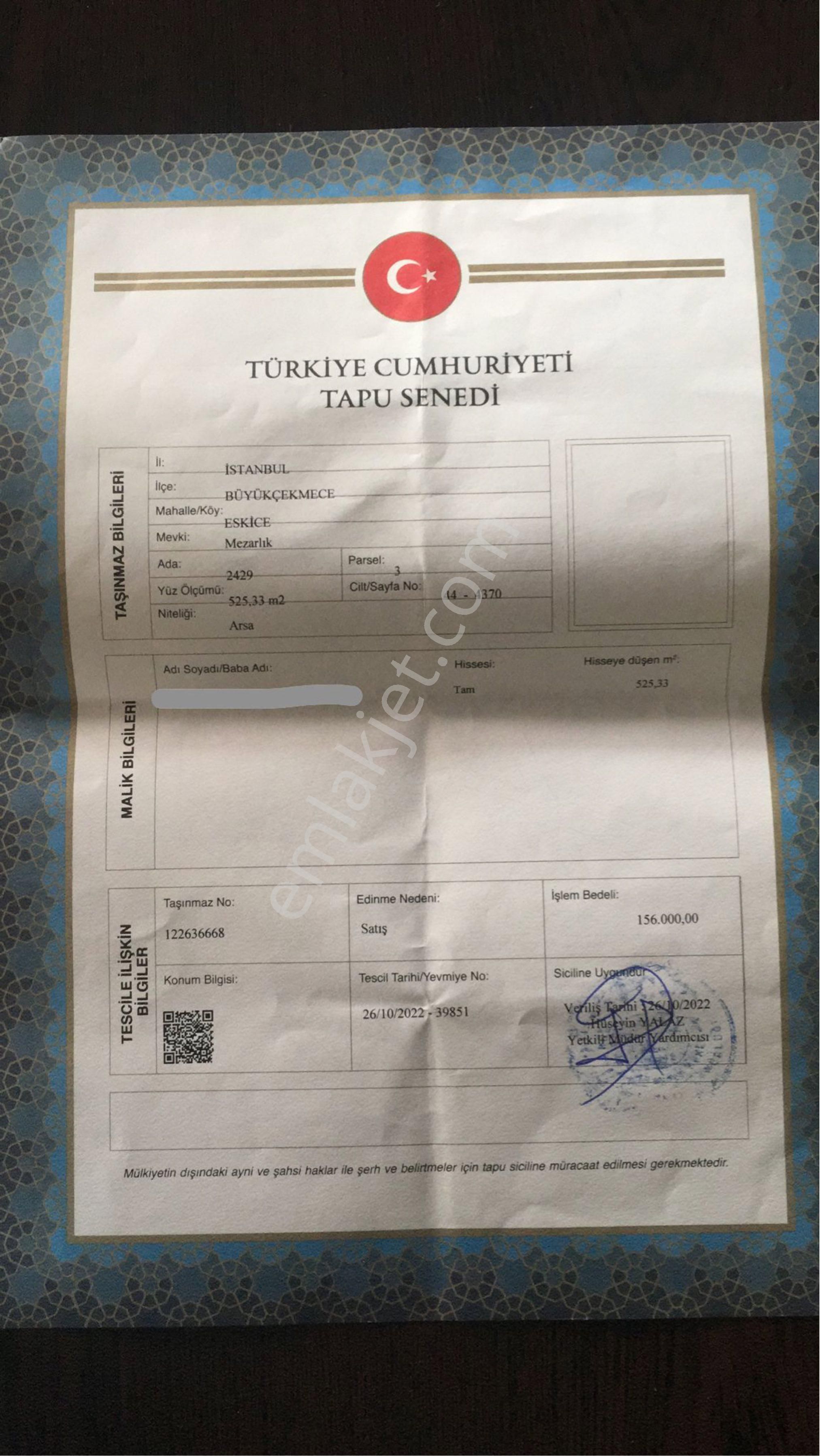 Büyükçekmece De İmar Dibinde Emsallerinin Çok Altında Fiyata 525 M2 Fırsat Arsa