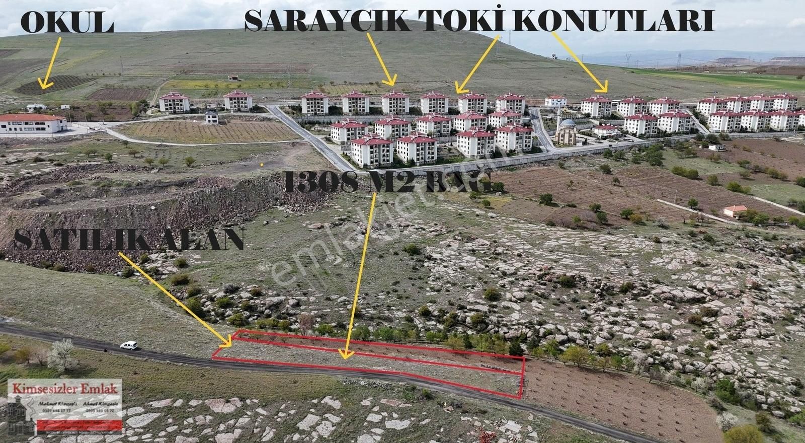 Saraycık Toki Karşısında Satılık 1308 M2 Bağ