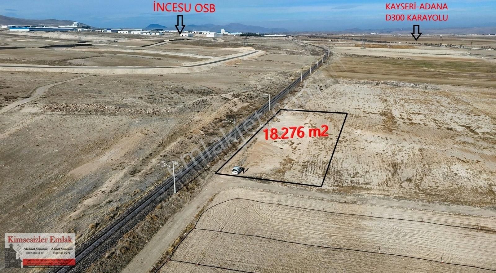 Adana Yoluna 400 Metre İncesu Osb Yanı 18.276 M2 Tek Tapu Tarla