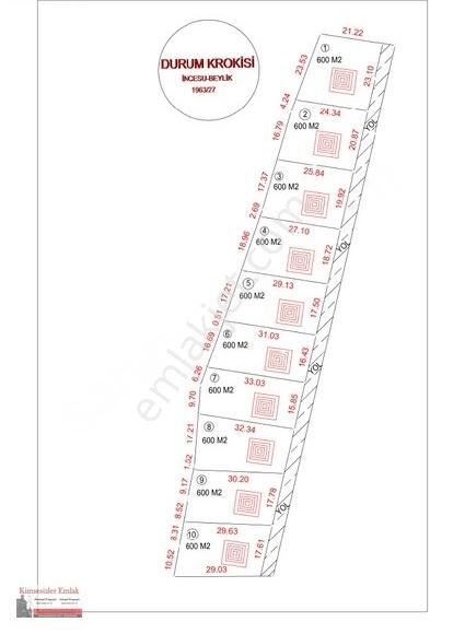 İncesu Beylik Mahallesin'de Satılık 600 M2 10 Adet Arsa