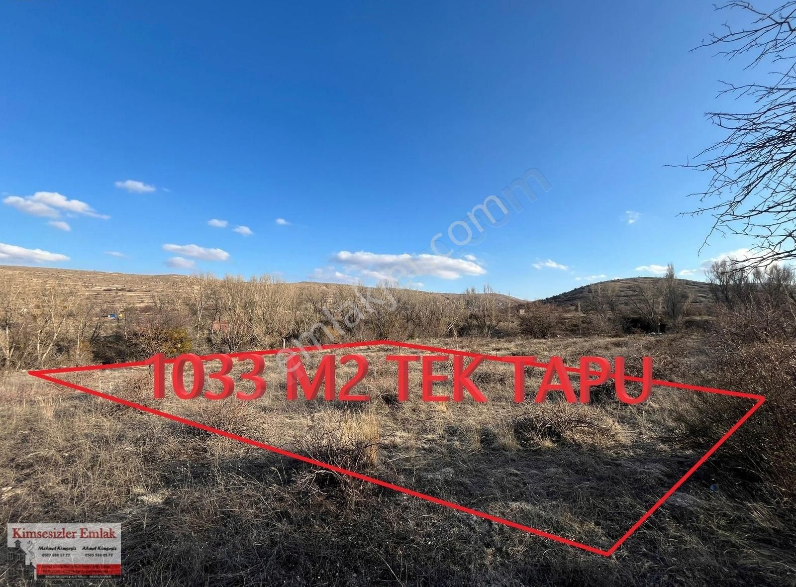 Ürgüp Aksalurda Satılık 1033 M2 Tek Tapu Bağ