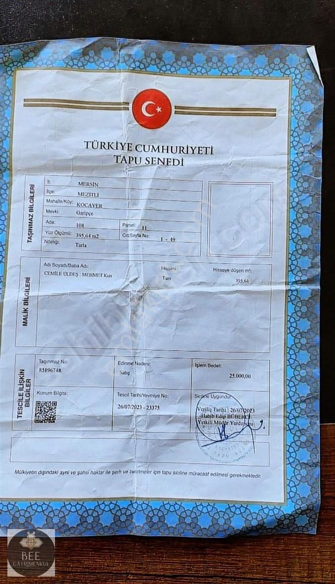 Mezitli Kocayer Satılık Arsa