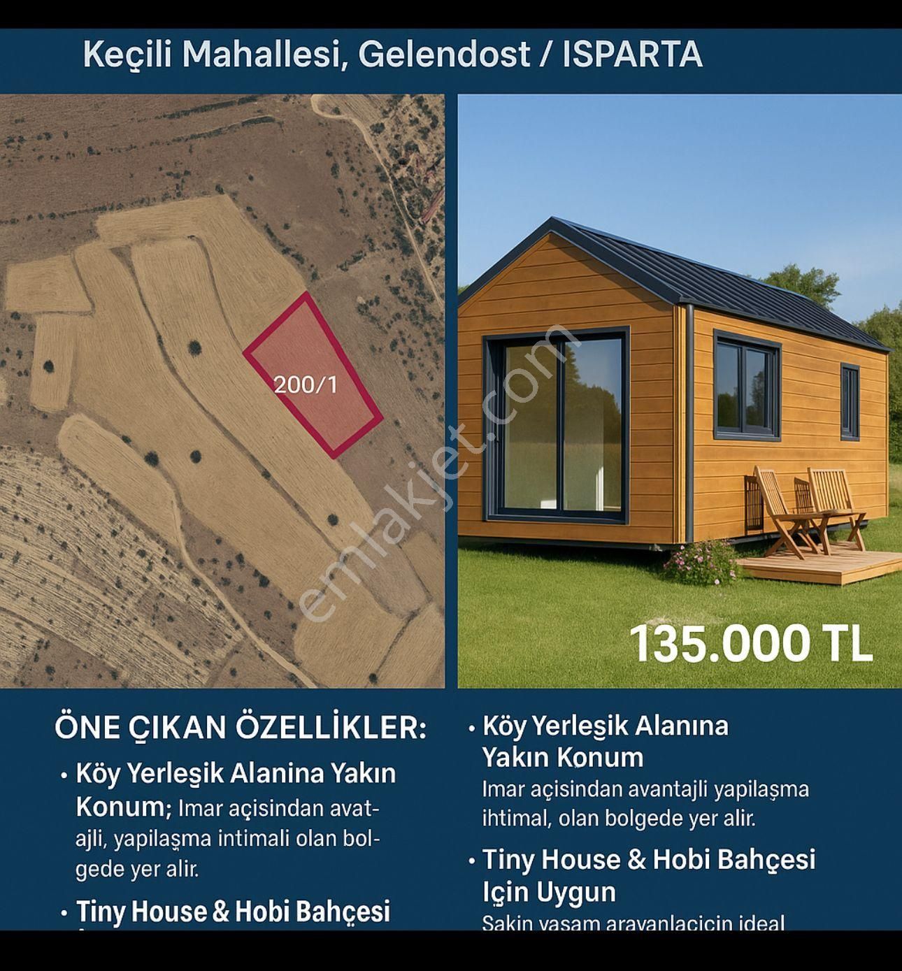 Isparta Gelendost Da Köye Yakın 2435m2 Tarla