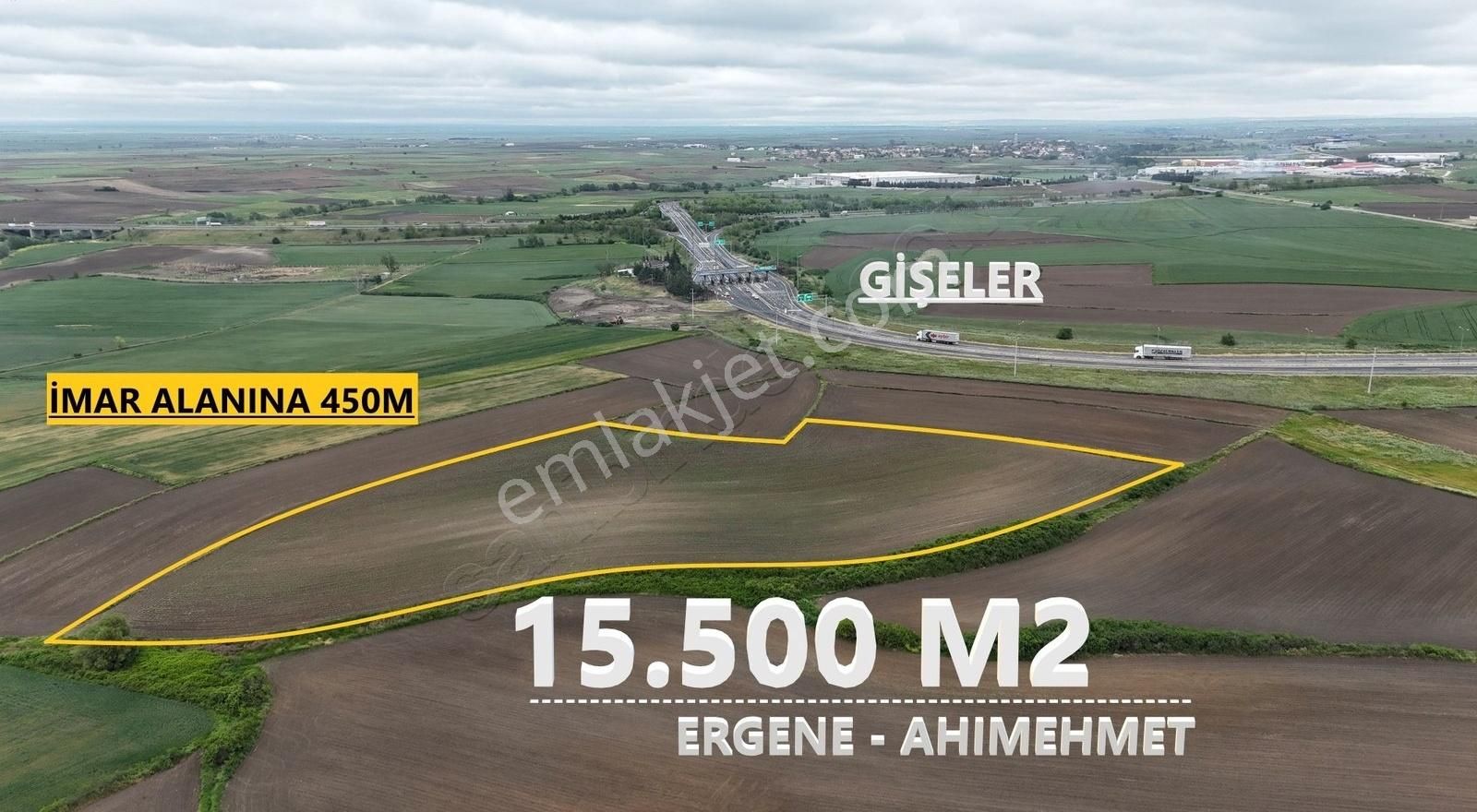 Ergene - Ahımehmet**imara Ve Gişelere Çok Yakın 15.600m2**tarla