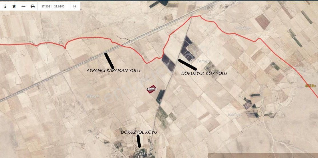 Cazip'ten Dokuzyolda Tek Tapu 24.649m² Satılık Tarla