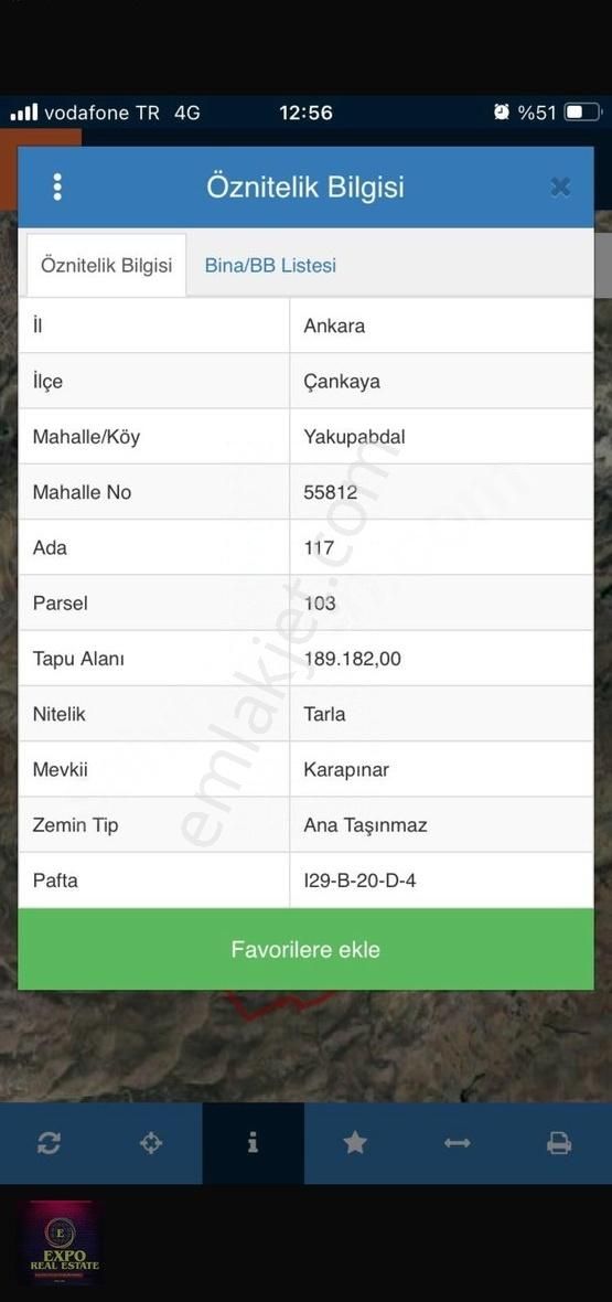 Çankaya Yakupabdal'da Eski 724 Yeni 117 Ada 103 Parselde 600 M2