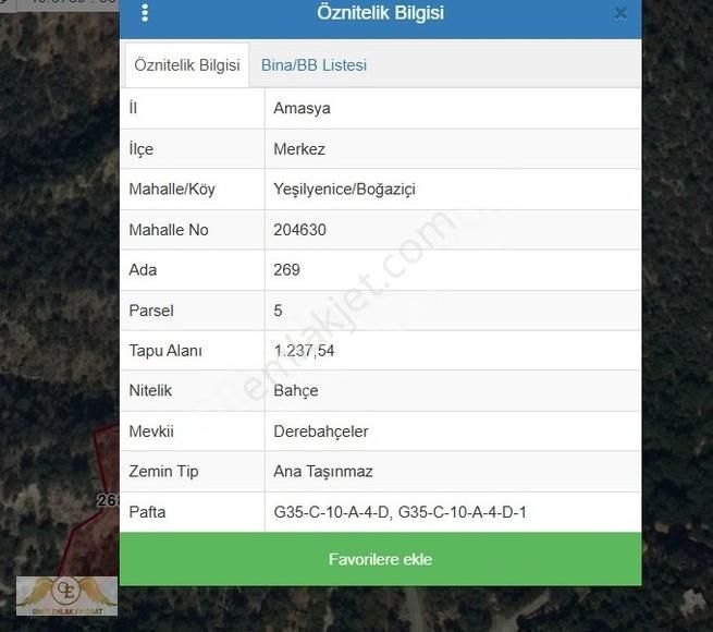 Amasya Merkez Yeşilyenicede Satılık Bağ