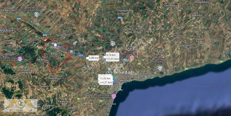 Tekirdağ Bıyıkali Mevkinde Hayrabolu Yolu Üzeri Satılık Tarla