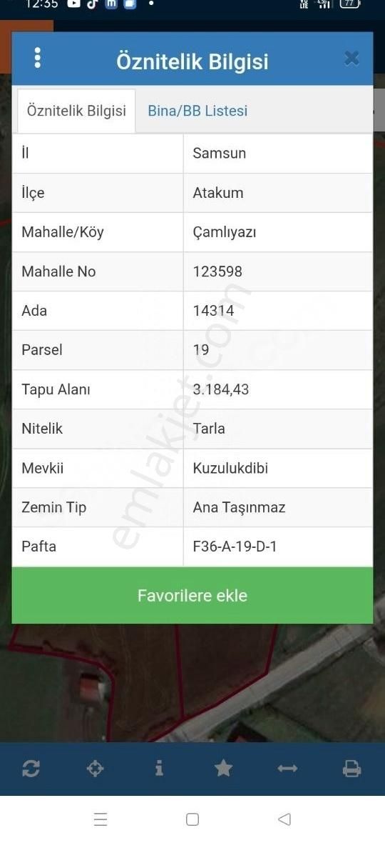 Atakum Çamlıyazında Yatırımlık Fırsat! 3.184 M² Satılık Tarla