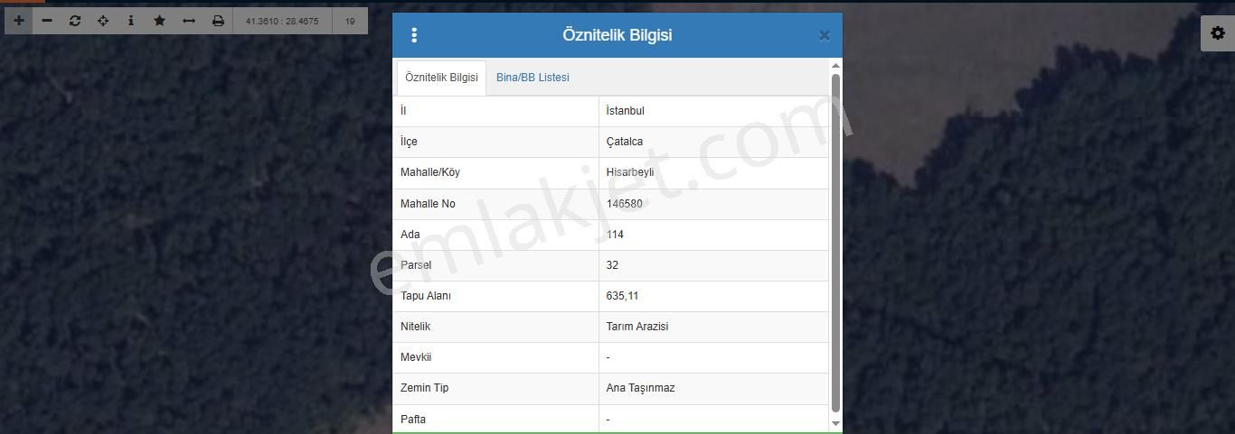 Çatalca Hisarbeylide Satılık Arsa , 635 M2 Müstakil Yolu Var