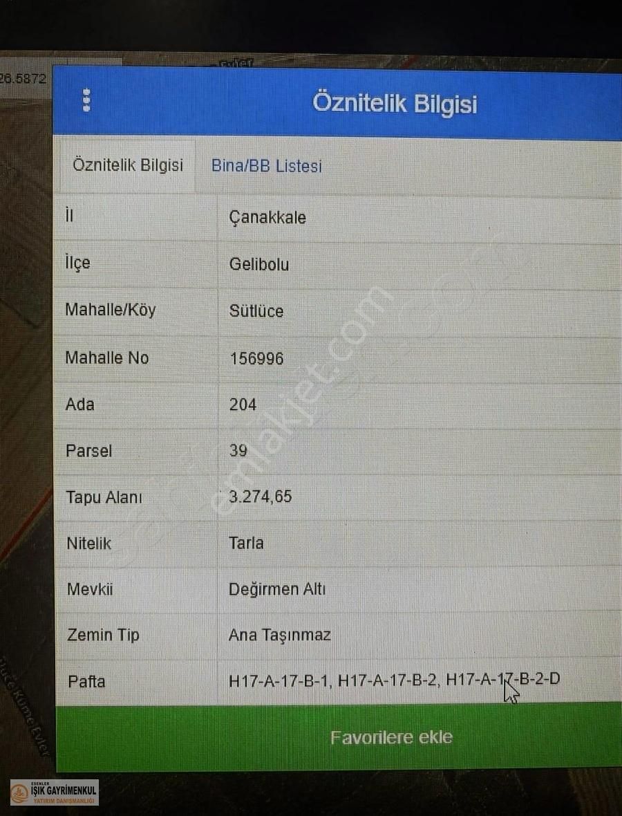 Işık Emlak Güvencesiyle Satılık Tek Tapulu Arsa