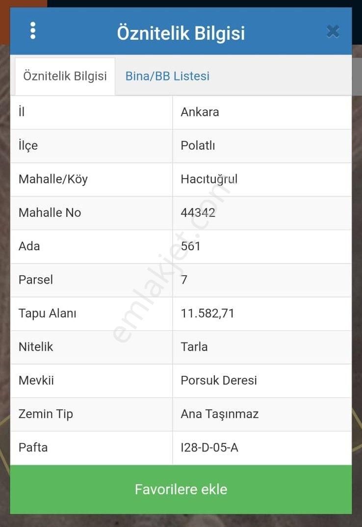 Ankara Polatlı Hacıtuğrul Mahallesi Su Sorunu Yok Tek Tapu 11.500m2 Satılık Arsa