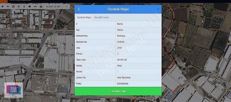 Dialog İdol Satılık Hisseli Sanayi İmarlı Arsa Kurtuluş Osb