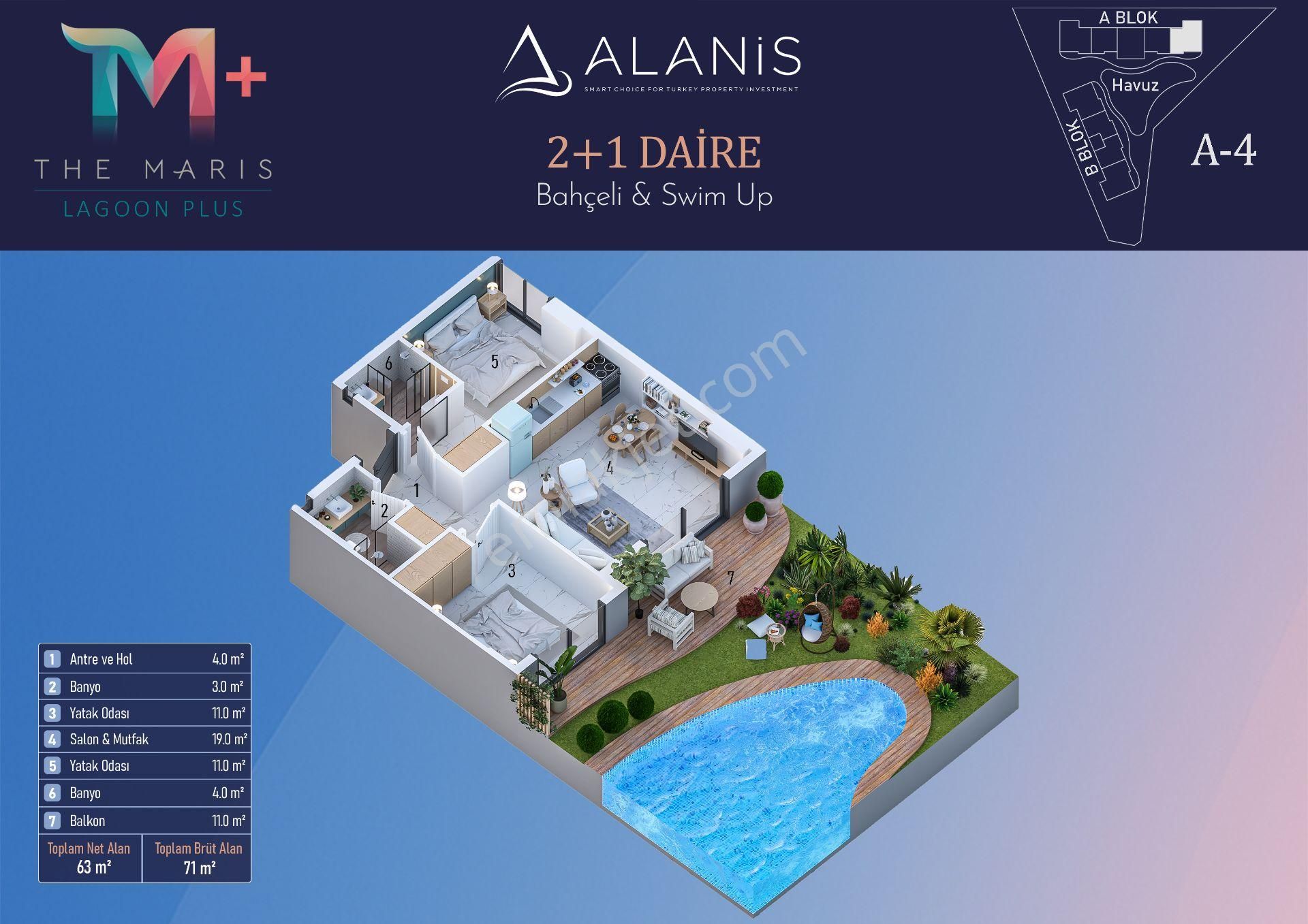 Maris Lagoon Plus - 2+1 Bahçeli Direk Havuz Girişli ( Swim Up ) - Görsel 30