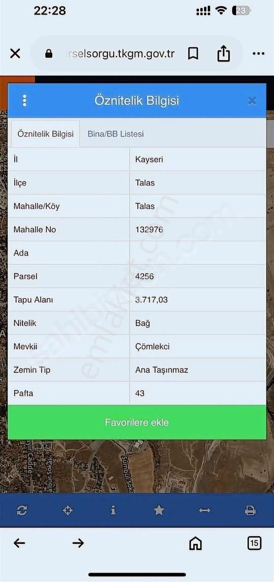 Talas Hulisi Akar Bulvarı Satılık Arazi