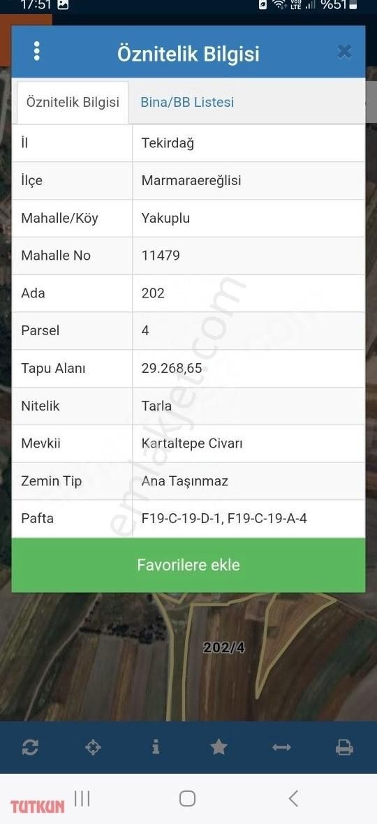 Tekirdağ M.ereyli Yakupluda 380m2 Yatırımlık Yer