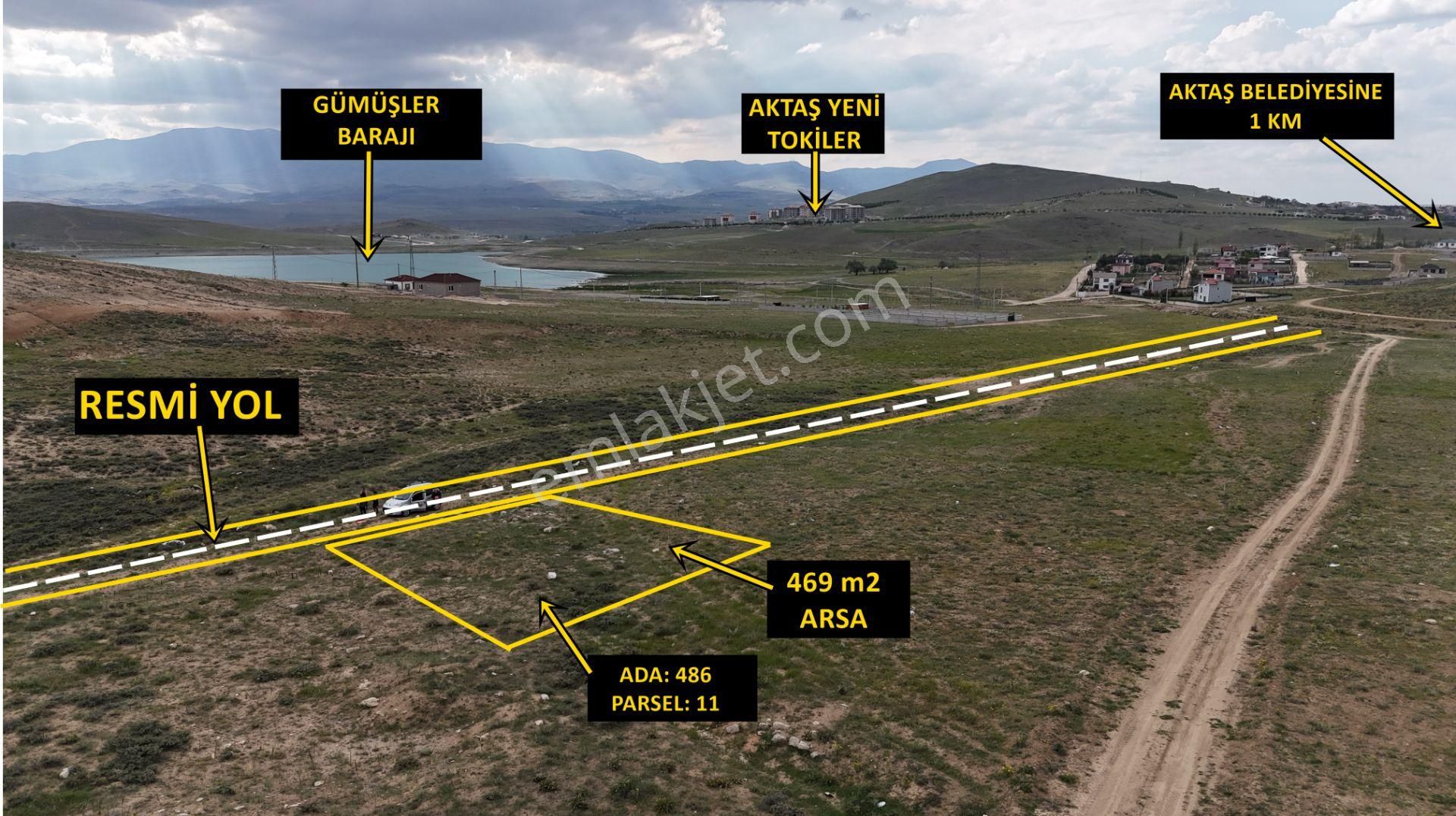 E.gökal Aktaş ! Baraj Çevresi 469 M2 Yola Cepheli Arsa Yatırım !