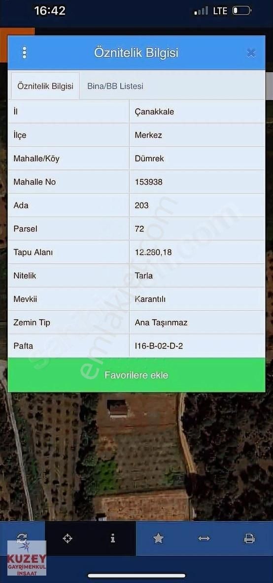 Dümrek Köyünde Resmi Yola Cephe Satılık Arazi