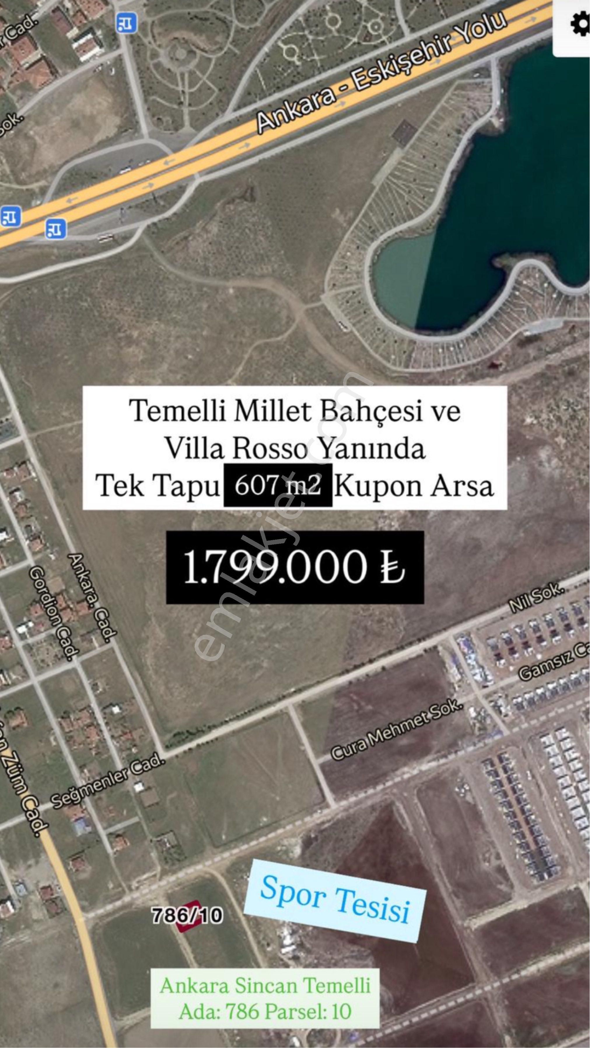 Sincan Temellide Göl Manzaralı Satılık İmarlı Arsa