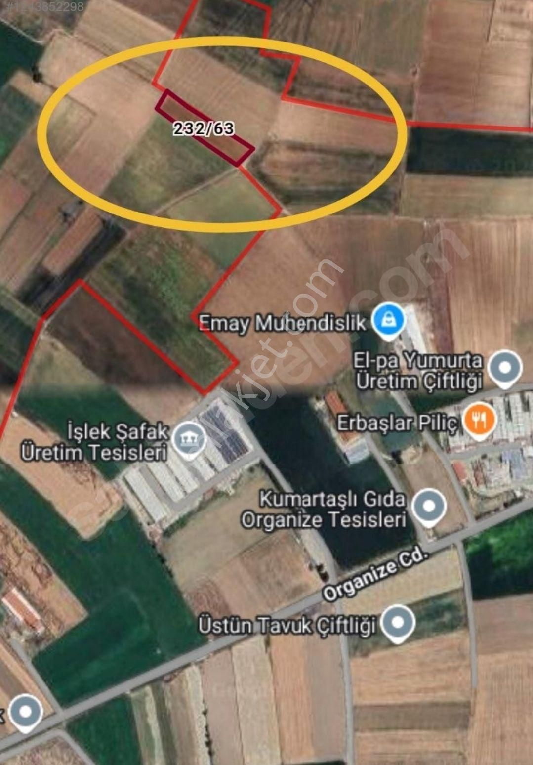 Organize İle Susuz Arası Satılık Arazi