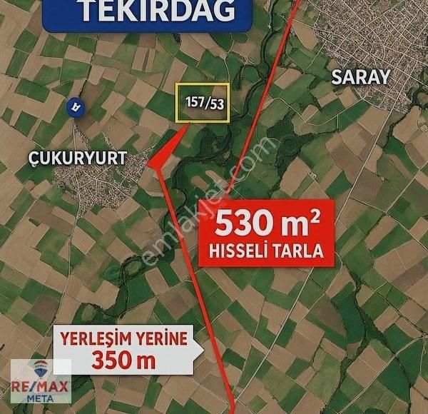 Tekirdağ Saray Çukuryurtta 530 M² Hisseli Tarla