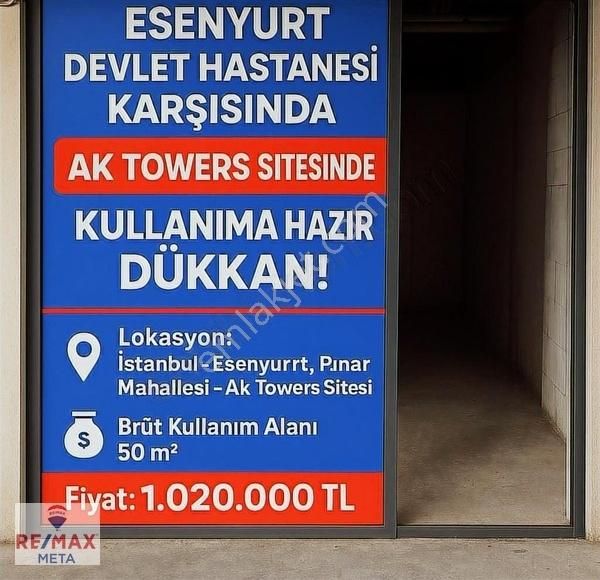 Esenyurt Ak Towers Da Satılık 50 M² Dükkan