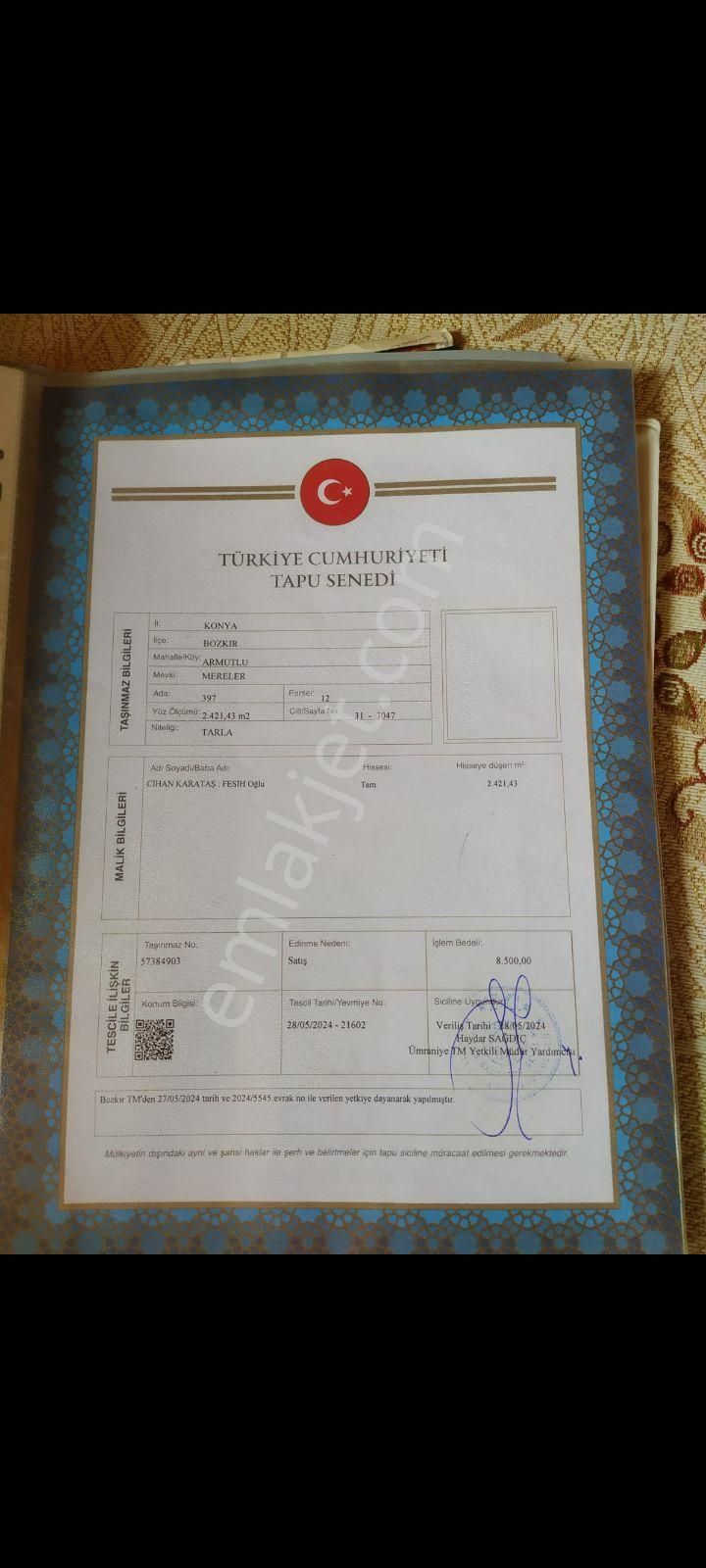 Sahibinden Satılık 2500 M2 Arazi