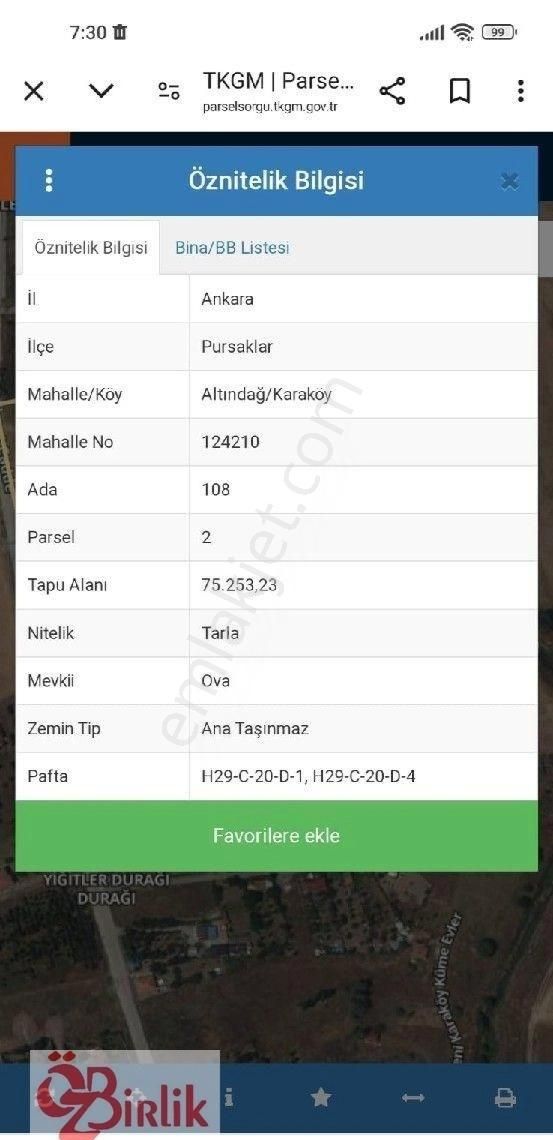 Pursaklar Yeni Kara Köy De Satılık Hobi Bahçesi