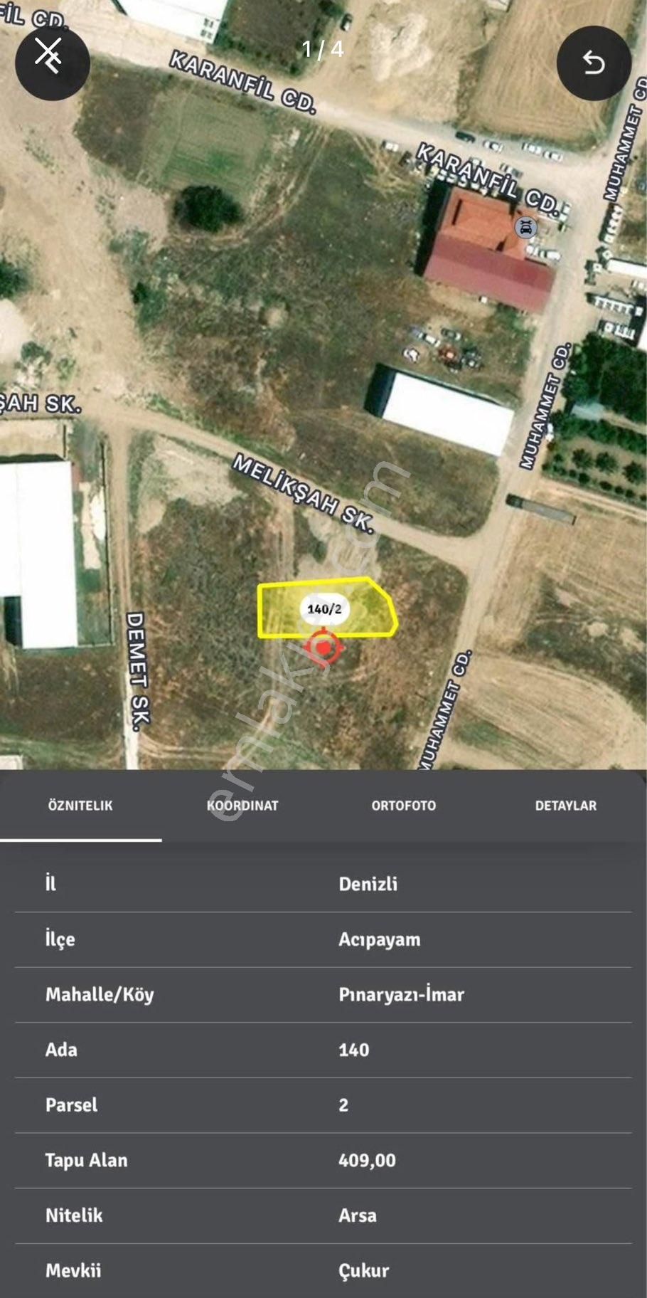 Denizli Acıpayamda Satılık Arsa