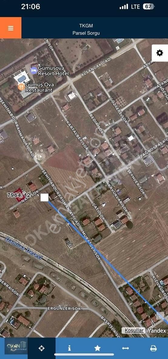Gümüşyaka'da Satılık 310 M2 Yola Cephe Arsa