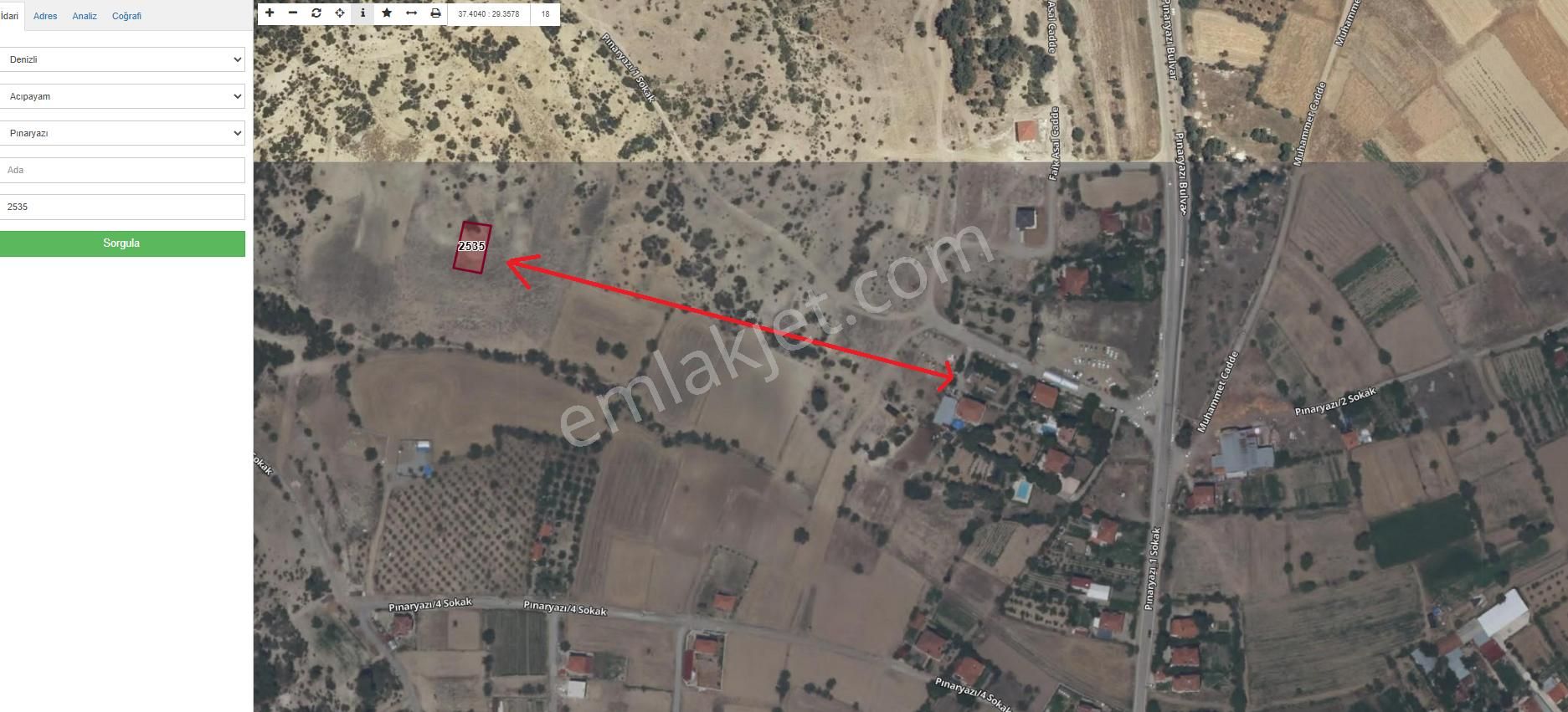 Acıpayam Pınaryazıda Pınaryazıya 1 Km Uzaklıkta Satılık 530 M2 Arsa 1.270.000 Tl !!!