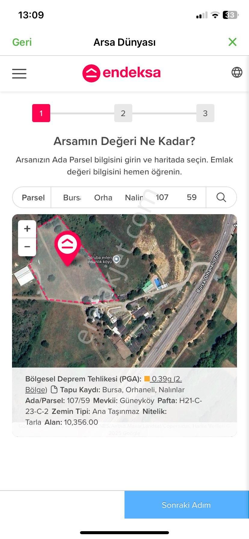 Orhaneli Nalınlar Dilruba Evleri Yanı 3/1 Hissemiz Satılıktır 2600m2 Ye Yakındır