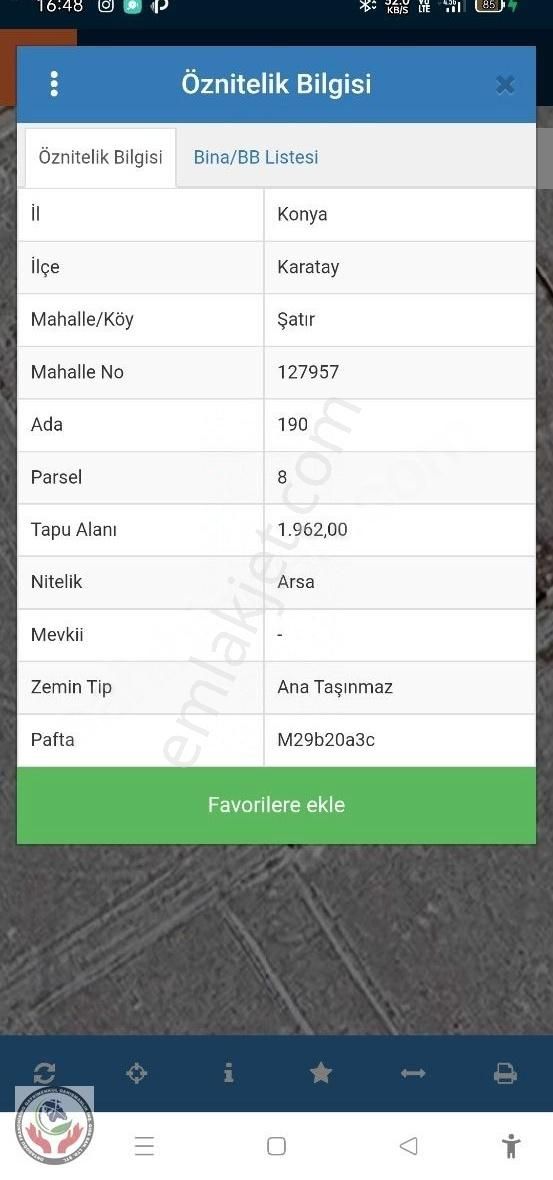 Konya Karatay Şatırda İmarlı Arsa