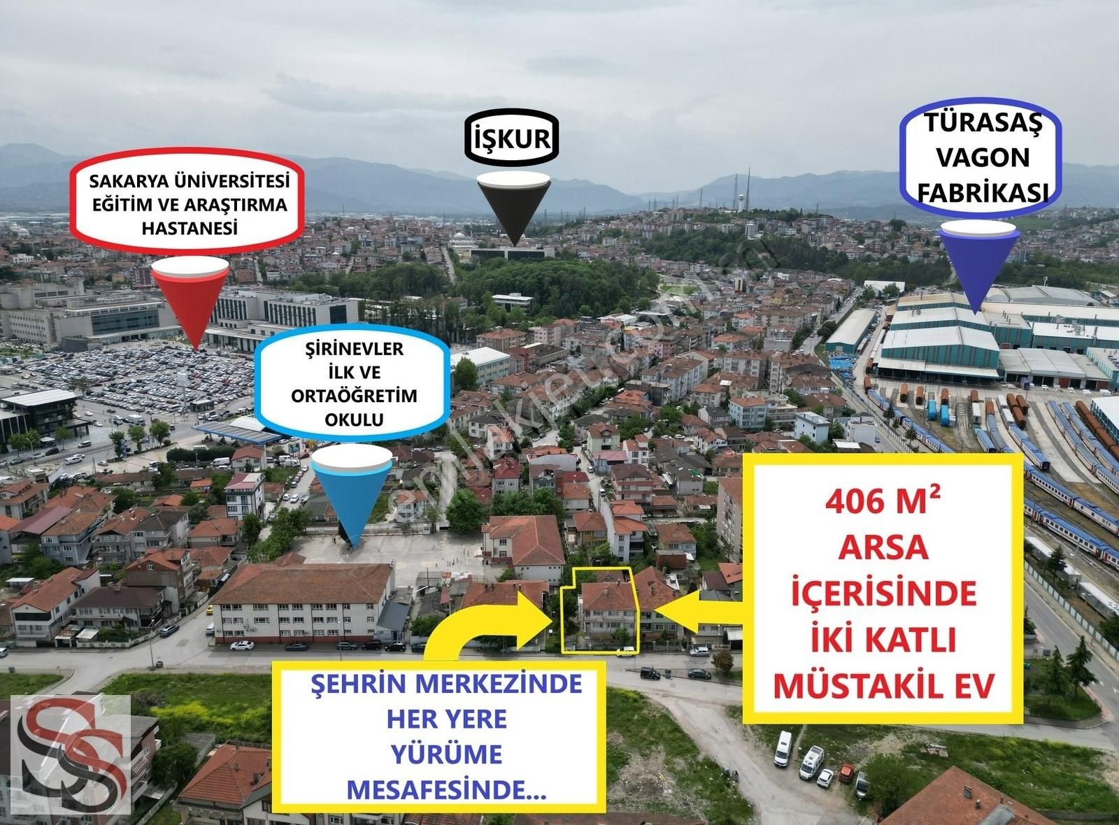 Adapazarı Mitatpaşa'da 406 M² Arsa İçinde 2 Katlı Müstakil Ev