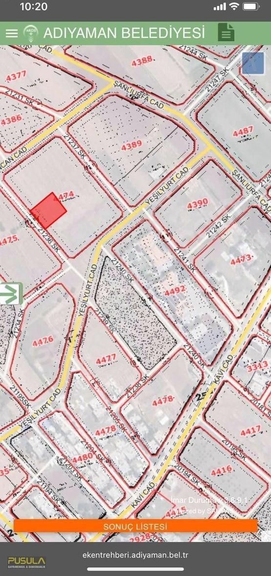 Pusula Gm Yeşilyurt Mh Kavi Caddesi 1236m2 Arsalar